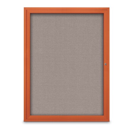 United Visual Products Slim Enclosed Corkboard, 18"x24", Black Alum Frame/Buff UVEB1824-BLACK-BUFF